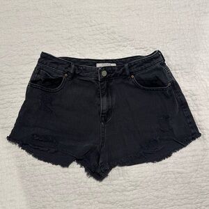 PACSUN Black Denim Shorts